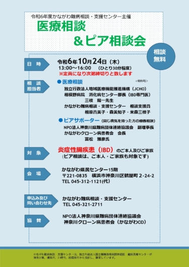 医療相談・ピア相談会チラシ2024